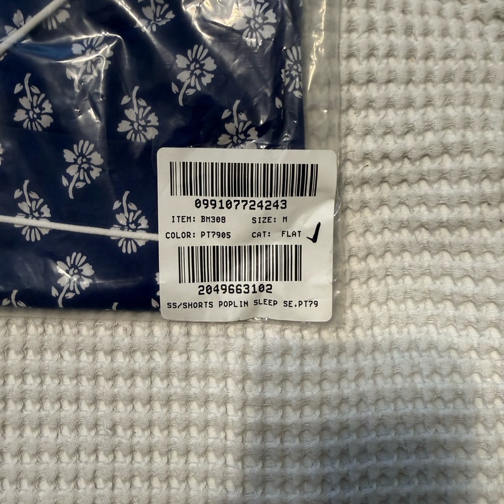 J. Crew Navy Blue Button Down Poplin Pajama Top with White Floral Pattern NWT M - Picture 11 of 11